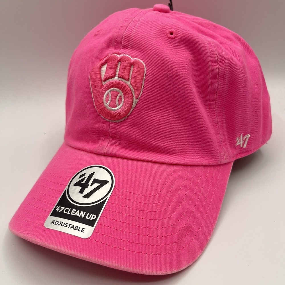 Milwaukee Brewers 47 Brand Hat Strap Back Womens One Size Pink MLB Baseball NEW